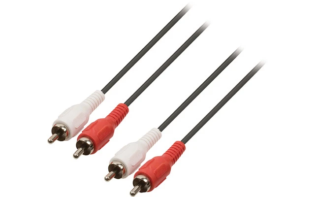 Cable de audio estéreo 2 RCA macho - 2 RCA macho de 1.50 m en color negro