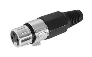 CONECTOR XLR HEMBRA - 3 CONTACTOS - NIQUELADO - NEGRO