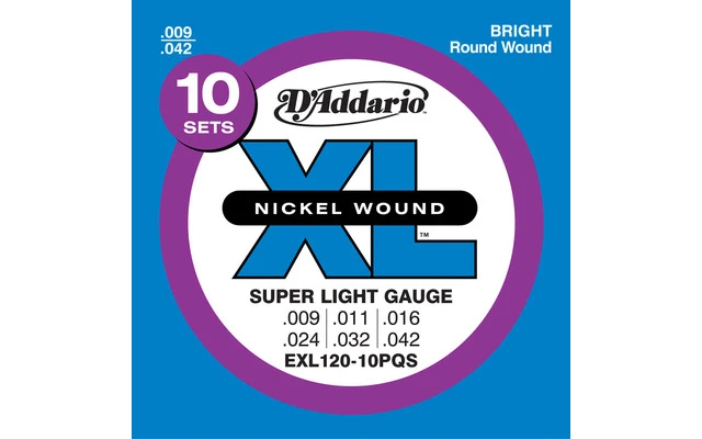 DAddario EXL120-10PQS - XL Super Light (pack 10 juegos)