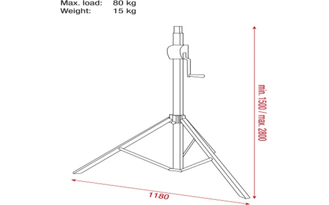 Showtec Basic 2800 Wind up stand