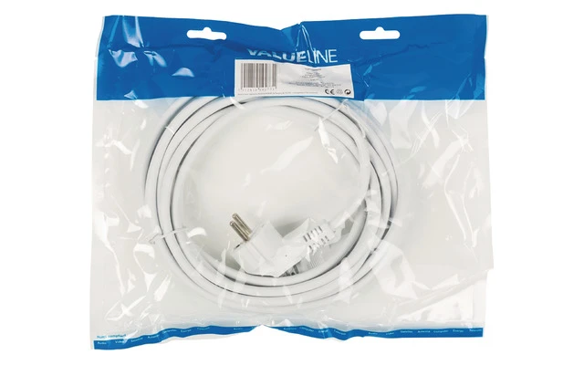Cable de alimentación con enchufe Schuko macho en ángulo - IEC-320-C13 de 5.00 m en color blanco