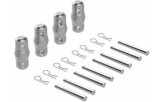 Trabes kit de unión cuadrado P25/P30/P40: 4 bulones, 8 pasadores y 8 clips R