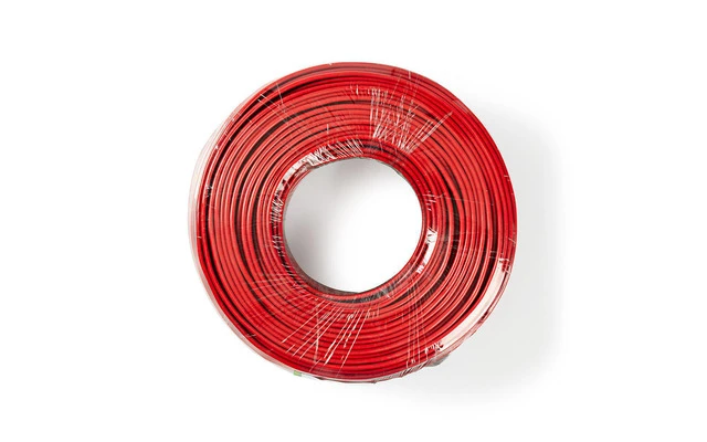 Cable de Altavoz - 2x 2,50 mm2 - 100 m - Brida - Negro/Rojo - Nedis CAGW2500BK1000