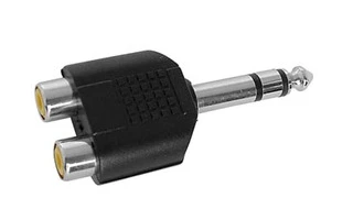 Doble conector RCA Hembra a Jack Macho estéreo 6.35mm