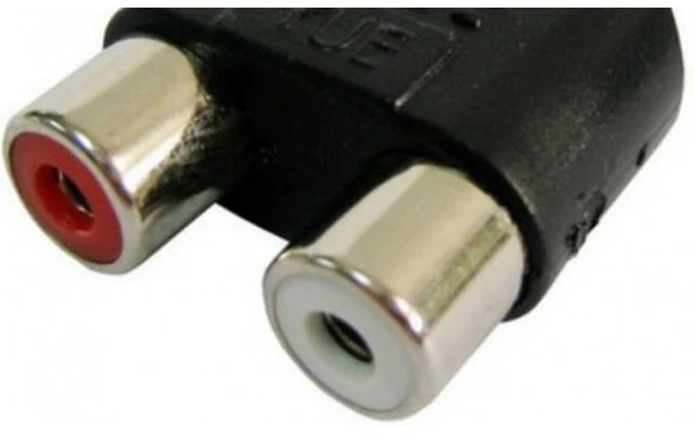 Doble conector RCA Hembra a Jack Macho estéreo 6.35mm