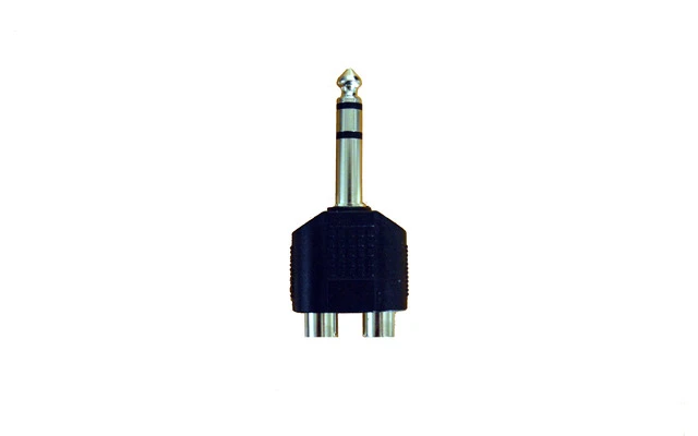 Doble conector RCA Hembra a Jack Macho estéreo 6.35mm