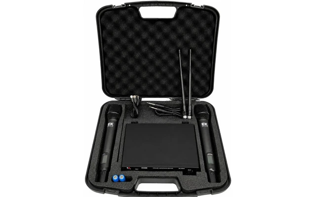 EK Audio JRU680D - Sistema sem fios duplo de microfone de mão