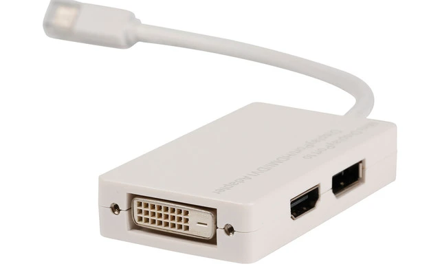 Multi adaptador Mini DisplayPort Mini DisplayPort - DVI + DP + HDMI 0,20 m en color blanco