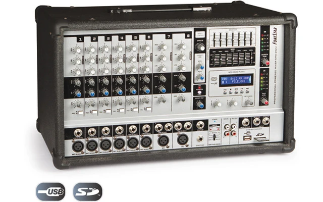 Fonestar SMA-252U - Mezclador autoamplificados 8 Canales