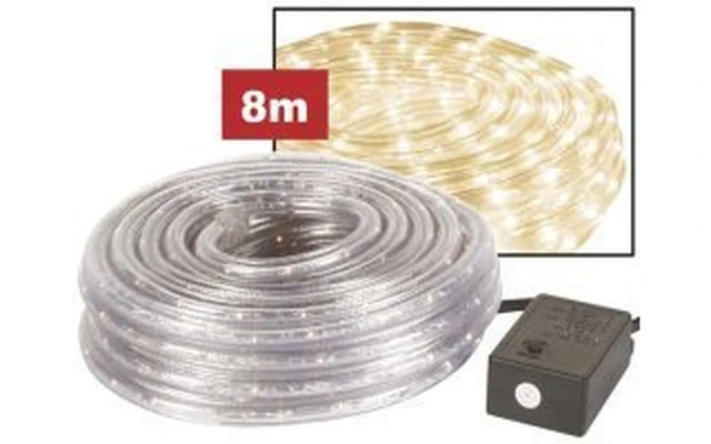 MANGUERA LUMINOSA - 2 CANALES - 8m - TRANSPARENTE + CONECTOR IMP