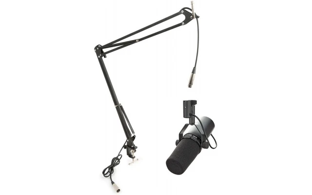 Shure SM7B con soporte de mesa para micros de estudio con cable