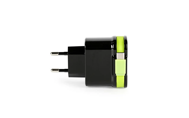 Cargador de Pared 3-Salidas 3 A 2 x USB / USB-C Negro/Verde - Sweex CH-027BL