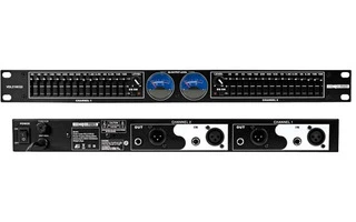 Ecualizador HQPower gráfico doble de 15 bandas con VU