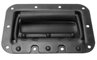 Asa para caja Acústica, con resorte, metal negro, 161 x 107mm