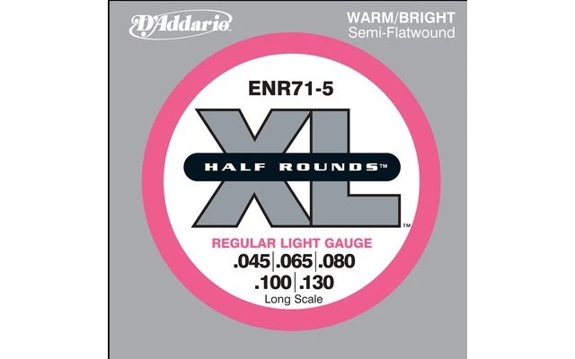 DAddario ENR71-5 - XL Half Rounds Light 5-String
