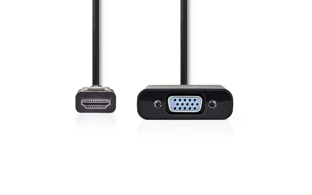 Cable HDMI™-VGA - Conector HDMI™ - VGA Hembra + Salida de 3,5 mm - 0,2 m - Negro - Nedis CCGP349