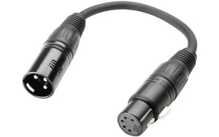 Adam Hall Cables K3 DHM 0020 - Adaptador DMX de XLR 5 Pines hembra a XLR 3 Pines macho 0,2 m