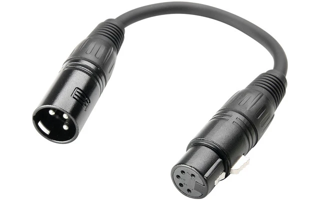 Adam Hall Cables K3 DHM 0020 - Adaptador DMX de XLR 5 Pines hembra a XLR 3 Pines macho 0,2 m