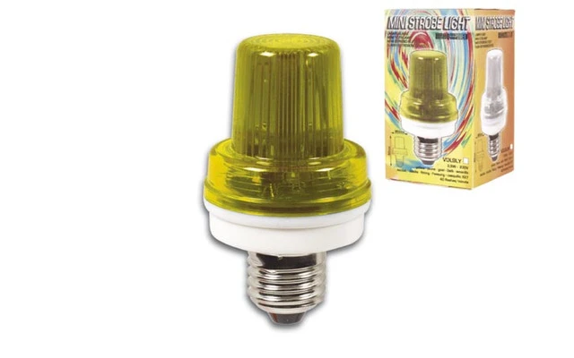 Mini lámpara estroboscópica, color amarillo, 3.5W, casquillo E27