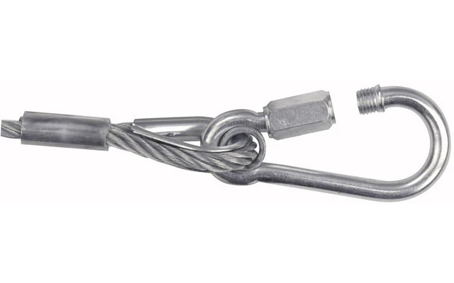 Showgear Cable de seguridad de 6 mm , BGV-C1 , carga máx 36 Kg - 100 cm , plata