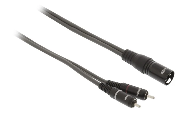 Cable XLR Estéreo de Macho de 3 Pines - 2x RCA Macho de 3,0 m Gris Oscuro - Sweex SWOP15200E30