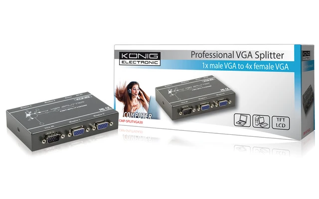 MULTIPLICADOR PROFESIONAL VGA 4 PUERTOS KÖNIG