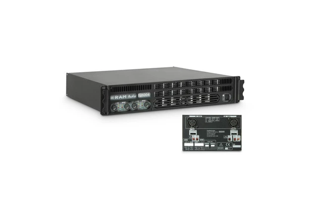 Ram Audio S 6004 X OVER Amplificador de PA 4 x 1440 W 2 Ohmios con Módulo procesador analógico