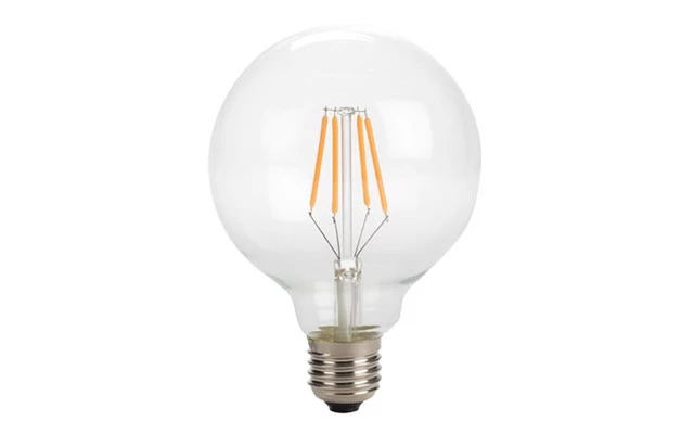 Bombilla LED - Módelo retro con filamentos LED - G95 - 4 W E27 - Color blanco cálido intenso