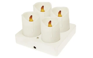 Juego de 4 velitas con LEDs recargables