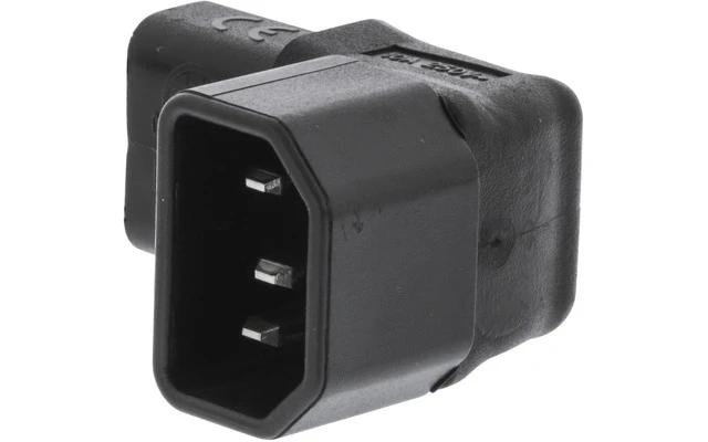 Conector de Alimentación Macho de Policloruro de vinilo (PVC) Negro