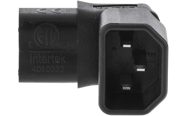 Conector de Alimentación Macho de Policloruro de vinilo (PVC) Negro