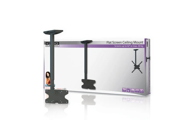 Soporte de techo inclinable y basculante (20-42" 30 kg) en color negro