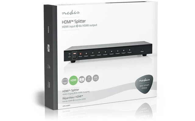 Divisor HDMI™ - 8 Puertos - 1x Entrada HDMI™ - 8x Salidas HDMI™ - Nedis VSPL3468AT