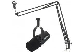 Shure MV7 + Soporte largo de micrófono para broadcast