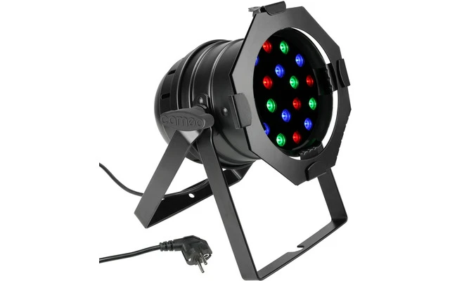 Cameo PAR 56 18 x 1 W LED PAR Can RGB en negro