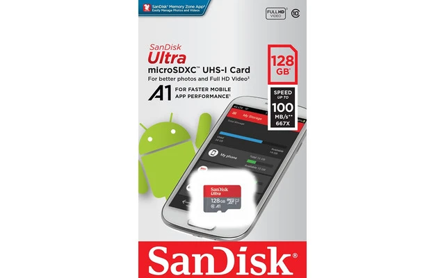 SanDisk Ultra microSDHC UHS-I 128GB + Adaptador SD