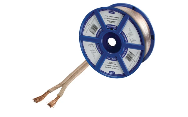 Cable para altavoz 2x 2.50 mm² 100 m en color transparente
