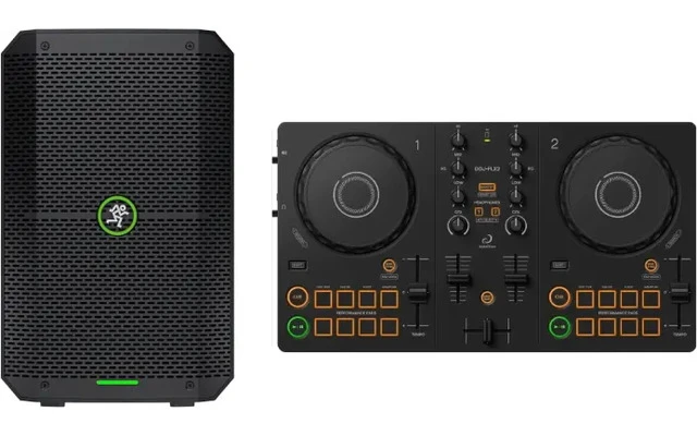 AlphaTheta DDJ-FLX2 + Mackie Thump GO