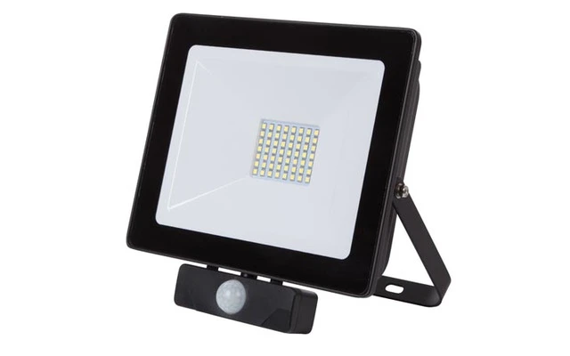 PROYECTOR LED PARA EXTERIORES - 50 W - BLANCO NEUTRO - COLOR NEGRO - PIR