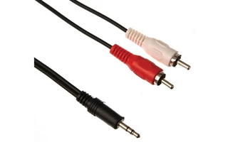 Conector estéreo macho de 3.5mm a 2x conector audio rca macho 5.0 metros
