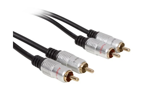 2 x Conector RCA audio macho a 2 x RCA Audio macho - estándar - 2.50 metros - dorados