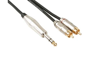 Cable audio profesional, 2 x RCA macho a Jack stereo 6.35mm (6m)