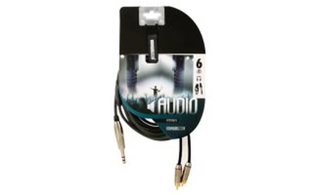 Cable audio profesional, 2 x RCA macho a Jack stereo 6.35mm (6m)