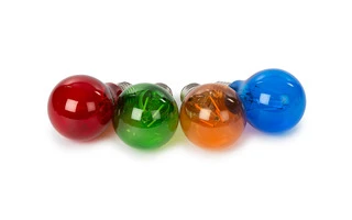 JUEGO DE BOMBILLAS LED DE FILAMENTO - A60 - CRISTAL DE COLORES - 4 uds