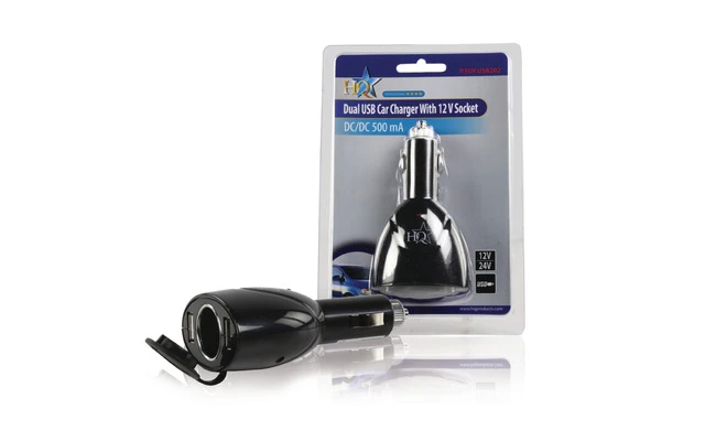 Cargador USB dual con toma para encendedor de coche de 12V