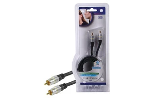 Cable de Vídeo Compuesto RCA Macho - RCA Macho Gris Oscuro , 1.5 metros