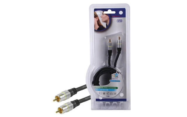 Cable de Vídeo Compuesto RCA Macho - RCA Macho Gris Oscuro , 1.5 metros