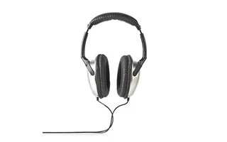 Auriculares Supraaurales - Con Cable de 2.70 m - Plateado/Negro - Nedis HPWD1200BK