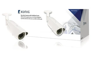Cámara de seguridad con lente varifocal blanca - König SAS-CAM2110