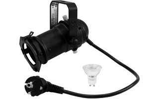 Eurolite PAR-16 Spot GU10 negro + lámpara led SMD 7W